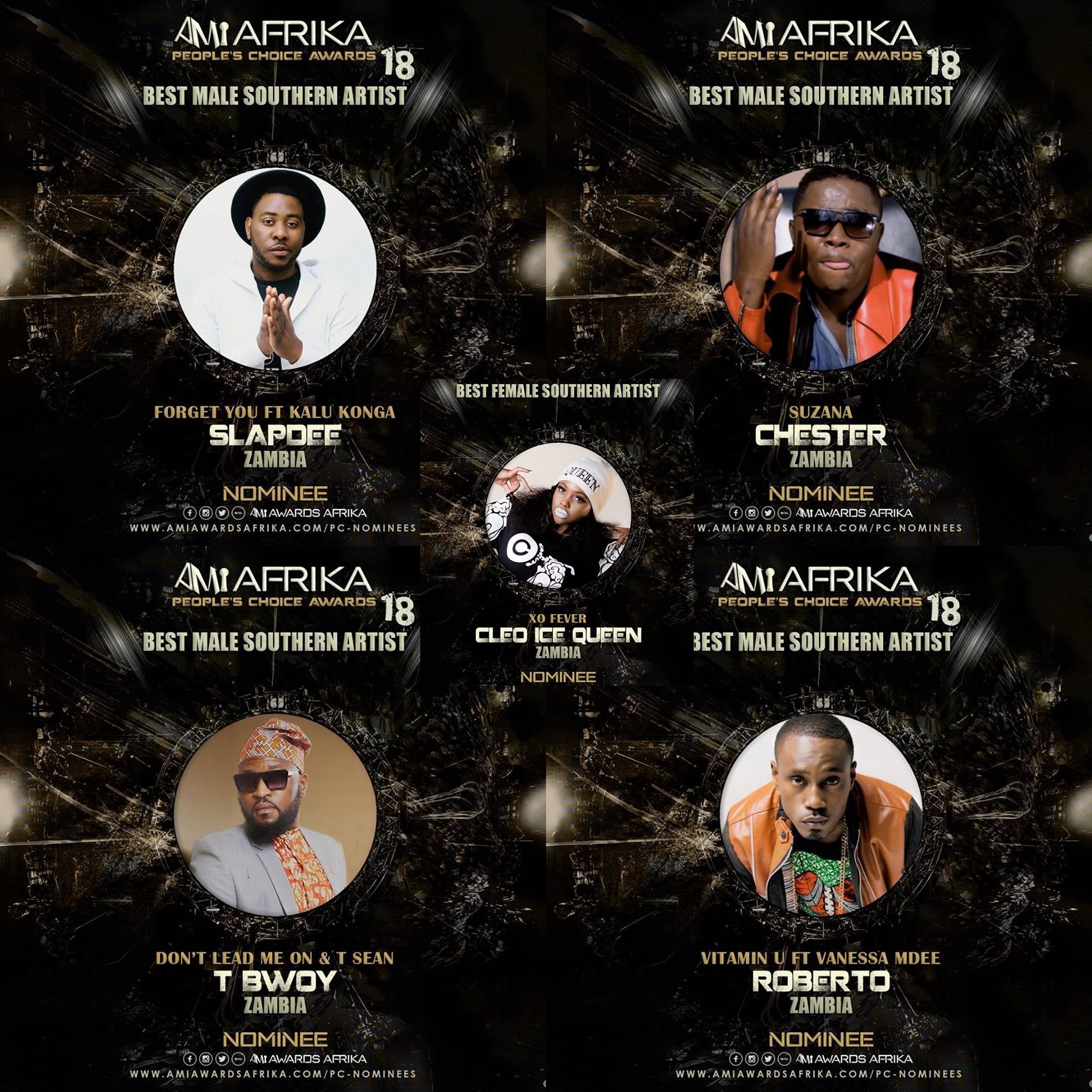 Slapdee, Roberto, Chester, TBwoy, Tsean & Cleo Ice Nominated For The African Music Industry Awards18